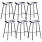 Contemporary Armless Low Backrest Counter Stool Iron Bar Stool with Footrest Grey 6 Piece Set Clearhalo 'Bar Furniture' 'Bar Stools' 'bar_stools' 'furn' 'furn_bar_stools' 'Furniture' 'Kitchen & Dining Furniture' 6153188