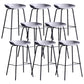 Contemporary Armless Low Backrest Counter Stool Iron Bar Stool with Footrest Grey 8 Piece Set Clearhalo 'Bar Furniture' 'Bar Stools' 'bar_stools' 'furn' 'furn_bar_stools' 'Furniture' 'Kitchen & Dining Furniture' 6153190