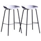Contemporary Armless Low Backrest Counter Stool Iron Bar Stool with Footrest White 2 Piece Set Clearhalo 'Bar Furniture' 'Bar Stools' 'bar_stools' 'furn' 'furn_bar_stools' 'Furniture' 'Kitchen & Dining Furniture' 6153192