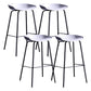 Contemporary Armless Low Backrest Counter Stool Iron Bar Stool with Footrest White 4 Piece Set Clearhalo 'Bar Furniture' 'Bar Stools' 'bar_stools' 'furn' 'furn_bar_stools' 'Furniture' 'Kitchen & Dining Furniture' 6153193