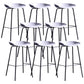 Contemporary Armless Low Backrest Counter Stool Iron Bar Stool with Footrest White 8 Piece Set Clearhalo 'Bar Furniture' 'Bar Stools' 'bar_stools' 'furn' 'furn_bar_stools' 'Furniture' 'Kitchen & Dining Furniture' 6153197
