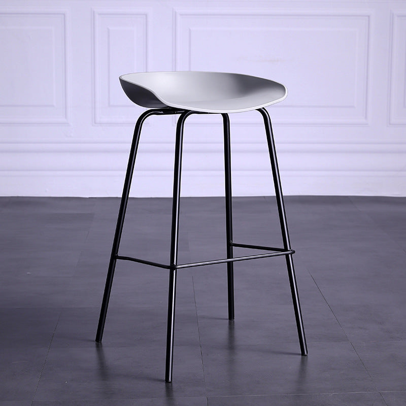 Contemporary Armless Low Backrest Counter Stool Iron Bar Stool with Footrest Clearhalo 'Bar Furniture' 'Bar Stools' 'bar_stools' 'furn' 'furn_bar_stools' 'Furniture' 'Kitchen & Dining Furniture' 6153198
