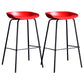 Contemporary Armless Low Backrest Counter Stool Iron Bar Stool with Footrest Red 2 Piece Set Clearhalo 'Bar Furniture' 'Bar Stools' 'bar_stools' 'furn' 'furn_bar_stools' 'Furniture' 'Kitchen & Dining Furniture' 6153199