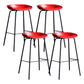 Contemporary Armless Low Backrest Counter Stool Iron Bar Stool with Footrest Red 4 Piece Set Clearhalo 'Bar Furniture' 'Bar Stools' 'bar_stools' 'furn' 'furn_bar_stools' 'Furniture' 'Kitchen & Dining Furniture' 6153201