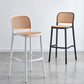 Scandinavian Bar Height Low Back Stool Plastic Bar Stool in White and Black