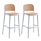 Scandinavian Bar Height Low Back Stool Plastic Bar Stool in White and Black