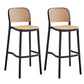 Scandinavian Bar Height Low Back Stool Plastic Bar Stool in White and Black