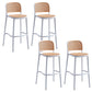 Scandinavian Bar Height Low Back Stool Plastic Bar Stool in White and Black