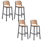 Scandinavian Bar Height Low Back Stool Plastic Bar Stool in White and Black