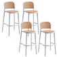 Scandinavian Bar Height Low Back Stool Plastic Bar Stool in White and Black