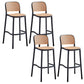 Scandinavian Bar Height Low Back Stool Plastic Bar Stool in White and Black