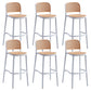 Scandinavian Bar Height Low Back Stool Plastic Bar Stool in White and Black