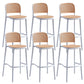 Scandinavian Bar Height Low Back Stool Plastic Bar Stool in White and Black