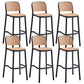 Scandinavian Bar Height Low Back Stool Plastic Bar Stool in White and Black