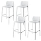 Nordic Style Bar-stool Plastic Counter Bar Stool with 4 Legs for Home