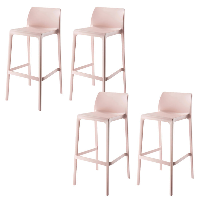 Nordic Style Bar-stool Plastic Counter Bar Stool with 4 Legs for Home