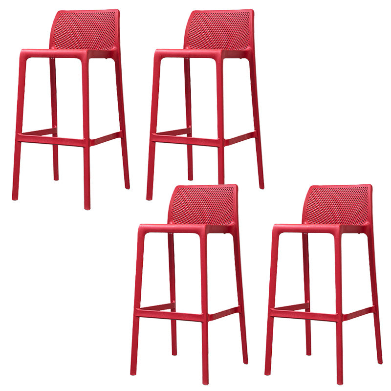 Nordic Style Bar-stool Plastic Counter Bar Stool with 4 Legs for Home