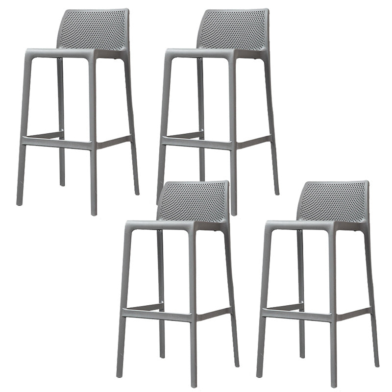 Nordic Style Bar-stool Plastic Counter Bar Stool with 4 Legs for Home