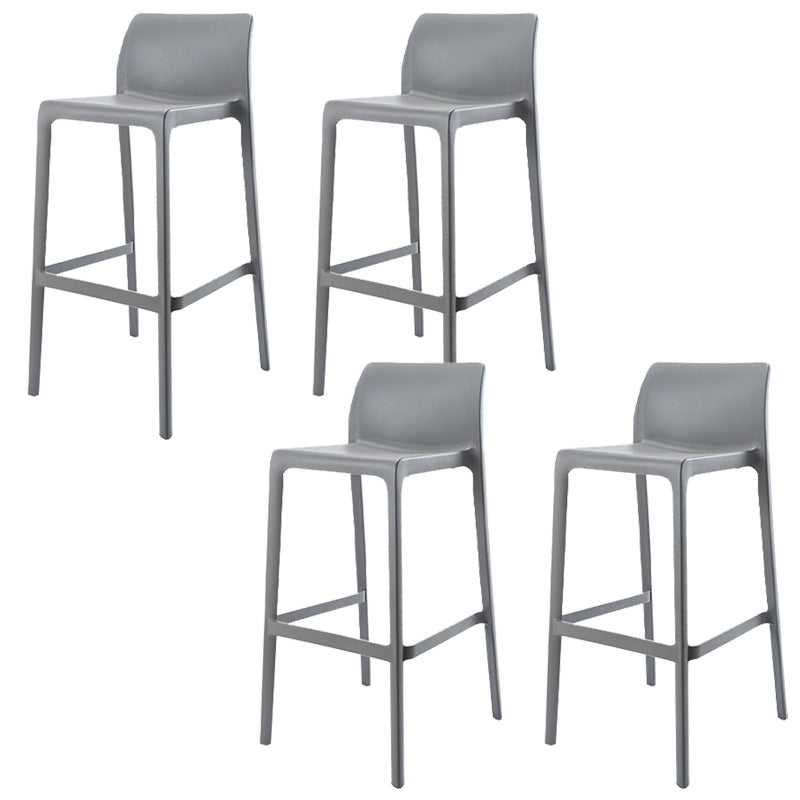 Nordic Style Bar-stool Plastic Counter Bar Stool with 4 Legs for Home