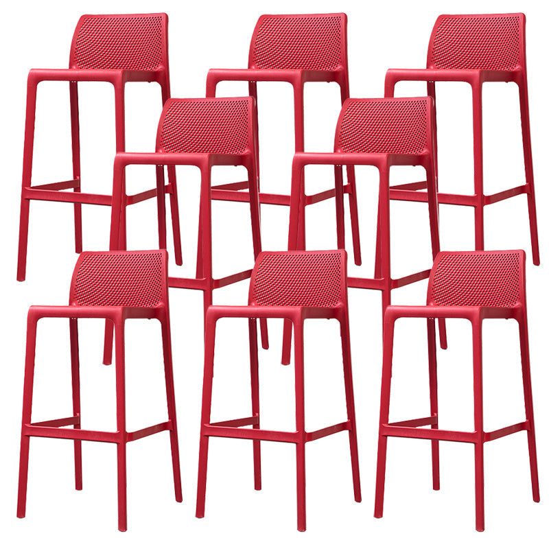 Nordic Style Bar-stool Plastic Counter Bar Stool with 4 Legs for Home
