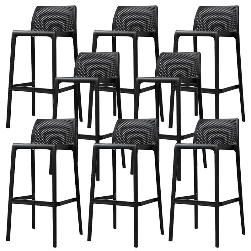 Nordic Style Bar-stool Plastic Counter Bar Stool with 4 Legs for Home