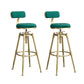 Contemporary Iron Adjustable Height Bar Stool Upholstered Bar Stool with Footrest