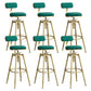 Contemporary Iron Adjustable Height Bar Stool Upholstered Bar Stool with Footrest