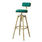 Contemporary Iron Adjustable Height Bar Stool Upholstered Bar Stool with Footrest