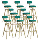 Contemporary Iron Adjustable Height Bar Stool Upholstered Bar Stool with Footrest