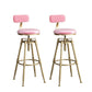 Contemporary Iron Adjustable Height Bar Stool Upholstered Bar Stool with Footrest