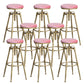 Contemporary Iron Adjustable Height Bar Stool Upholstered Bar Stool with Footrest