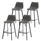 Contemporary Leather Bar Height Stool Metal Base Bar Stool for Living Room