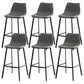 Contemporary Leather Bar Height Stool Metal Base Bar Stool for Living Room