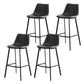 Contemporary Leather Bar Height Stool Metal Base Bar Stool for Living Room
