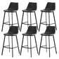 Contemporary Leather Bar Height Stool Metal Base Bar Stool for Living Room