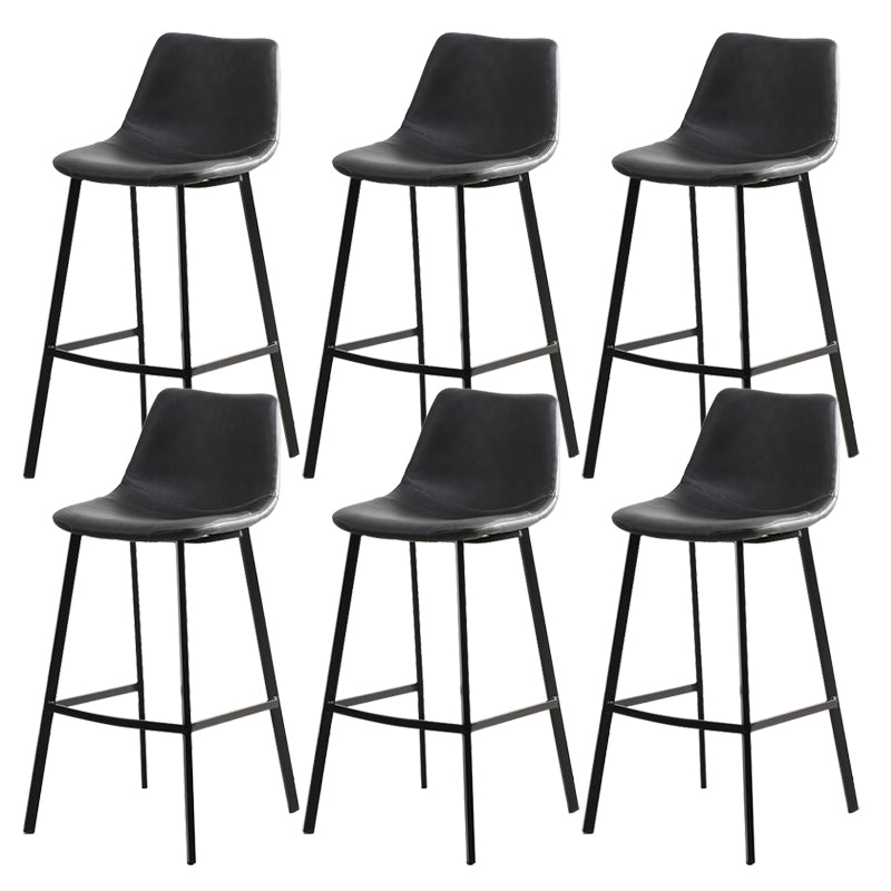 Contemporary Leather Bar Height Stool Metal Base Bar Stool for Living Room