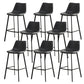 Contemporary Leather Bar Height Stool Metal Base Bar Stool for Living Room