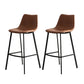 Contemporary Leather Bar Height Stool Metal Base Bar Stool for Living Room