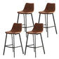 Contemporary Leather Bar Height Stool Metal Base Bar Stool for Living Room