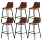 Contemporary Leather Bar Height Stool Metal Base Bar Stool for Living Room
