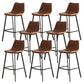 Contemporary Leather Bar Height Stool Metal Base Bar Stool for Living Room