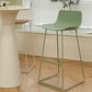 Scandinavian Low Back Bar Stool Plastic Stool with Metal Base