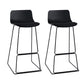 Scandinavian Low Back Bar Stool Plastic Stool with Metal Base