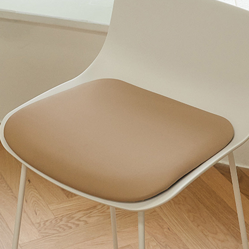 Scandinavian Low Back Bar Stool Plastic Stool with Metal Base