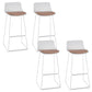 Scandinavian Low Back Bar Stool Plastic Stool with Metal Base