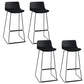 Scandinavian Low Back Bar Stool Plastic Stool with Metal Base