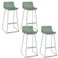 Scandinavian Low Back Bar Stool Plastic Stool with Metal Base