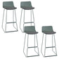 Scandinavian Low Back Bar Stool Plastic Stool with Metal Base