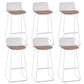 Scandinavian Low Back Bar Stool Plastic Stool with Metal Base
