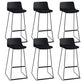 Scandinavian Low Back Bar Stool Plastic Stool with Metal Base